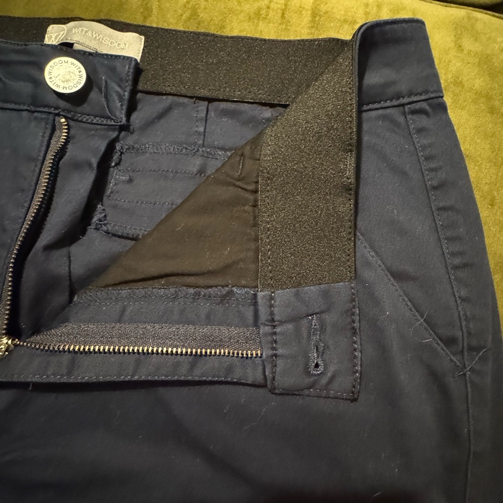 Wit & Wisdom Navy Brushed Cotton Stretch Trousers